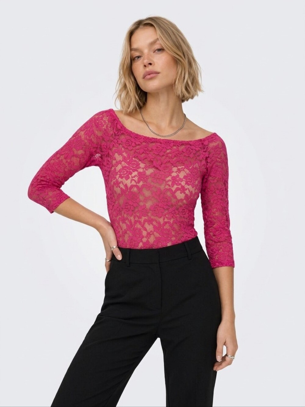 Ambiance Fuchsia Floral Body Suit Size Med NWT
